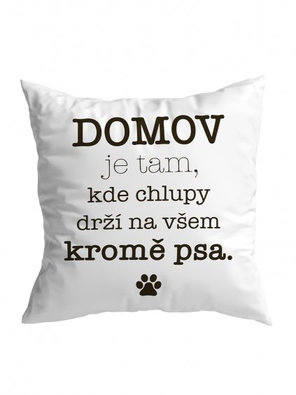 polštář psí chlupy bílý