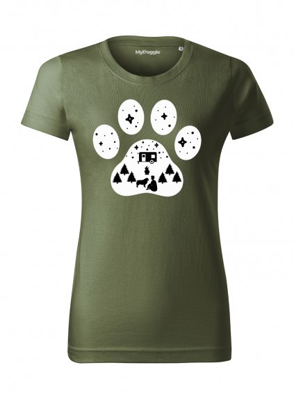 Tričko "Camping" - Australský ovčák Dámské