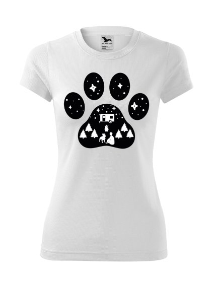 Funkční Tričko "Camping" - Francouzský buldoček Dámské