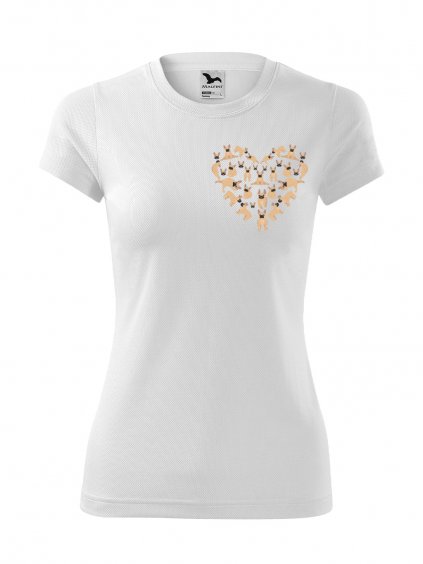 Funkční Tričko "Srdíčko" - Francouzský buldoček Dámské