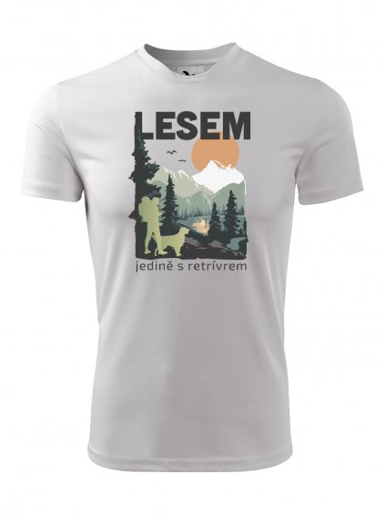 Funkční tričko "Les" Zlatý retrívr Pánské