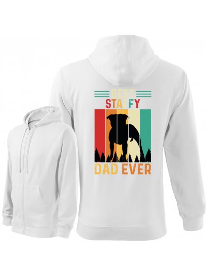 Mikina se Zipem "Best Dad" - Stafordširský bulteriér Pánská