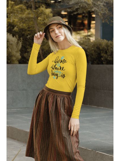 home is žlutá dlouhý rukáv