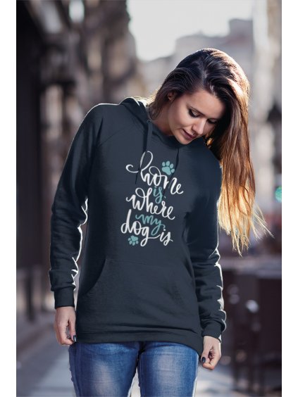 home is námořní modrá mikina s kapucí