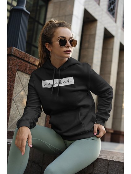 pejskař obdélník černá mikina s kapucí