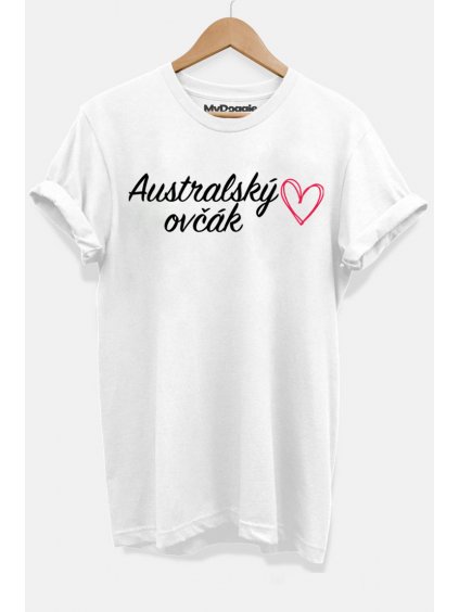 Australan nápis srdce bílá D