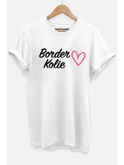 Borderka nápis srdce bílá D