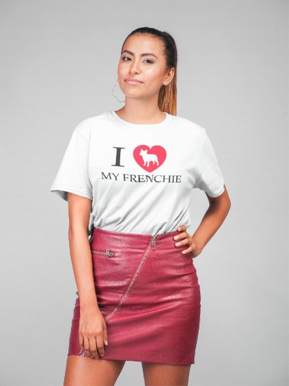 tshirt mockup of a woman wearing a red leather skirt 22783 (2)
