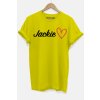 JackR nápis srdce žlutá D