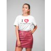 tshirt mockup of a woman wearing a red leather skirt 22783 (2)
