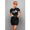 t shirt mockup of a red hair girl in a black skirt posing at a studio 20878 (6)
