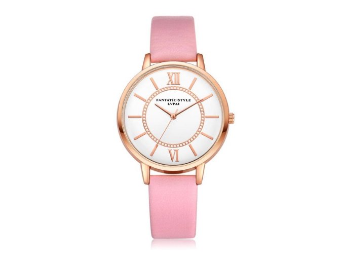 Elegantné hodinky Zn. Lvpai - ružové