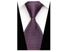 Pánska kravata čierna s ružovou