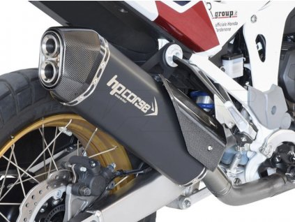 Koncovka výfuku HP Corse 4 Track Steel Black Honda Africa Twin CRF1100L