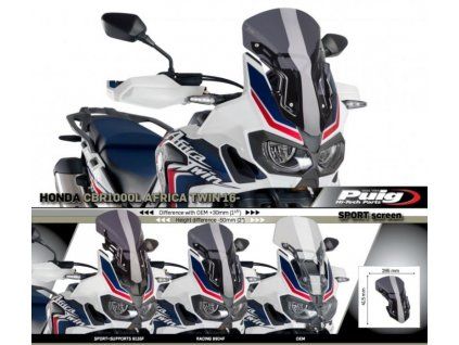 Puig Smoked plexiglass CRF1000L 50mm dolny