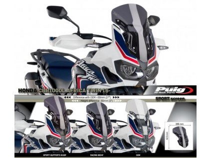 Puig Smoked plexiglass CRF1000L 50mm lower