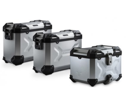 SW Motech Adventure set of silver cases + holder BMW F 800/700/650 GS 08-17