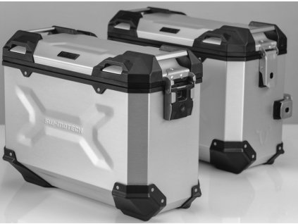 SW Motech TraX Adventure 37/37 Side Case and Holder Set Silver V-Strom 1000