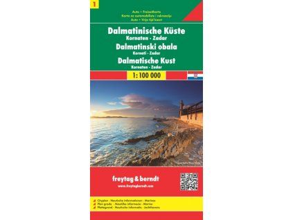Chorwacja: Mapa Dalmacji część 1 1:100 000