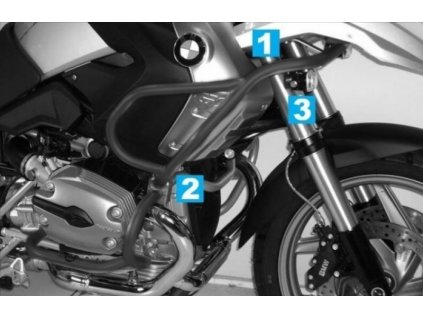 Hepco Becker Crash bar upper black R1200GS from 2008