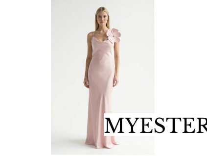 ruzove saty s kvetinou