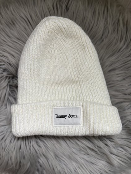 Zimní čepice Tommy Hilfiger, krémová