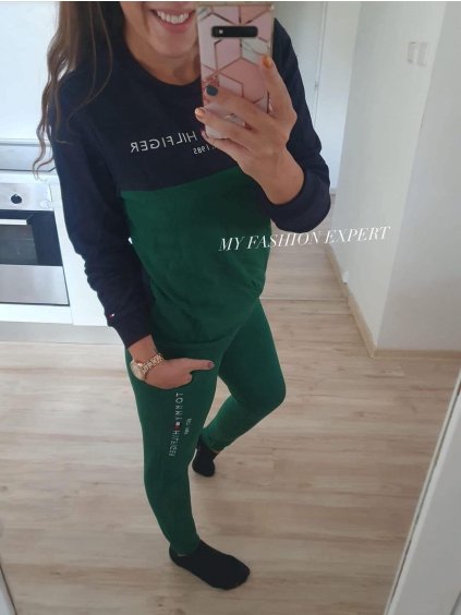 Tepláková souprava Tommy Hilfiger, modro-zelená