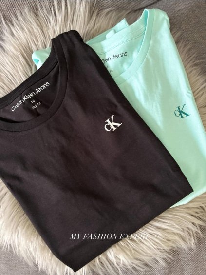 2x triko Calvin Klein v balení, černé, tyrkysové