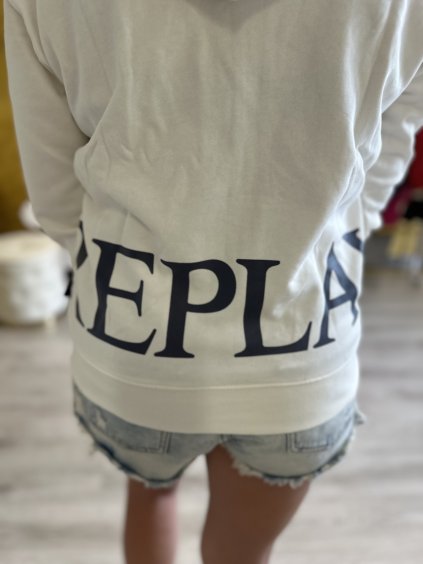 Mikina Replay s nápisem na zádech, bílá