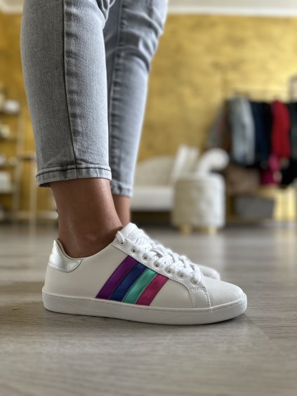 Tenisky Guess, bílé s proužky
