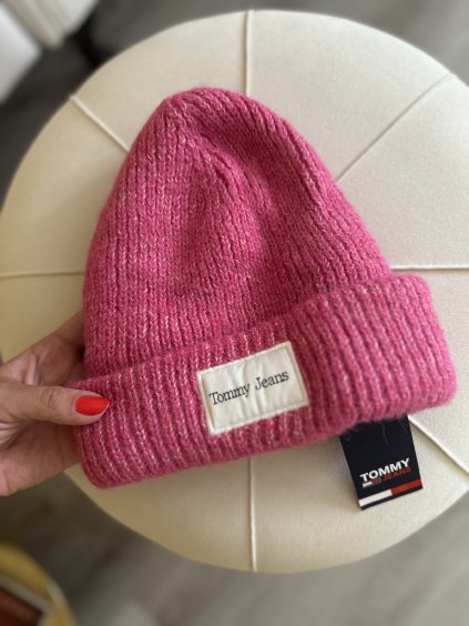 Zimní čepice Tommy Hilfiger, růžová
