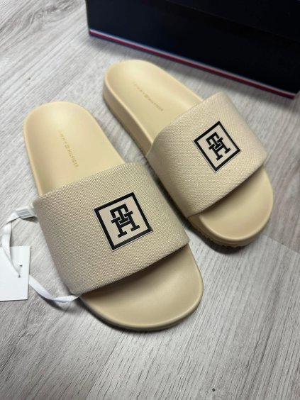 Pantofle Tommy Hilfiger, béžové