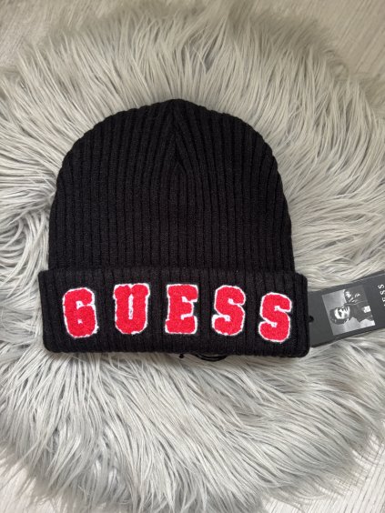 Zimní čepice Guess, černá