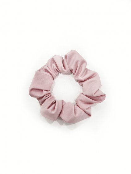 růžová malá scrunchie gumička do vlasů