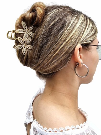 Kovový skřipec do vlasů dvě hvězdy