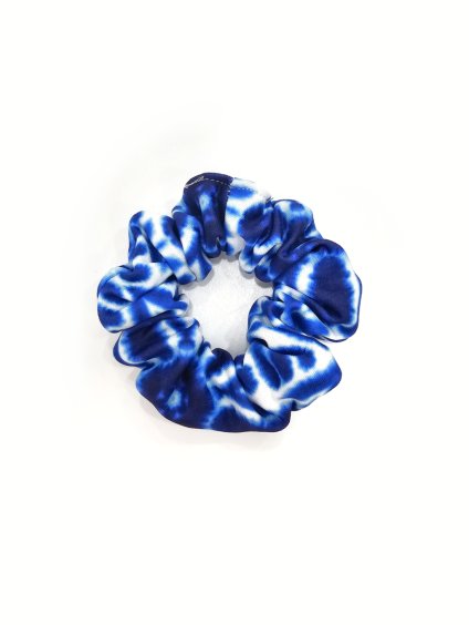 Scrunchie gumička do vlasů HIPPY BLUE
