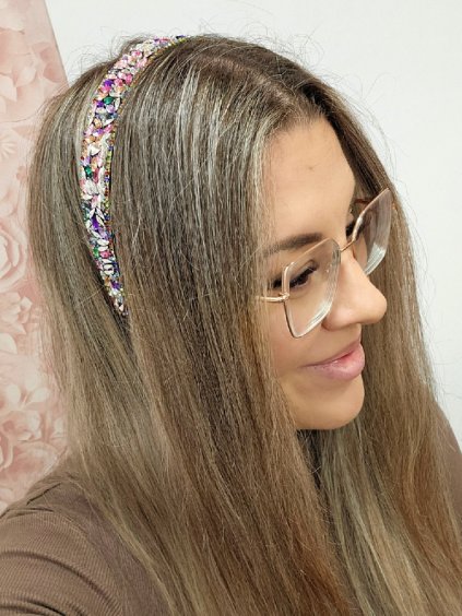 Čelenka do vlasů TIARA zdobená barevnými kameny