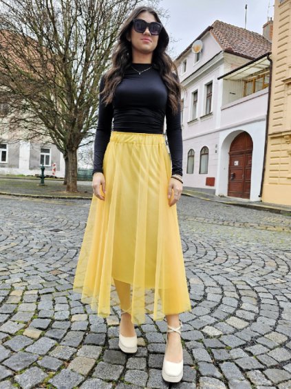 Tylová sukně MARRE žlutá