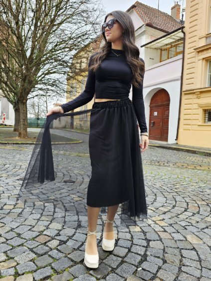 Tylová sukně MARRE černá