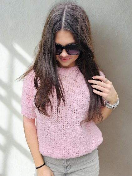 Dámský světle růžový svetr MORINE