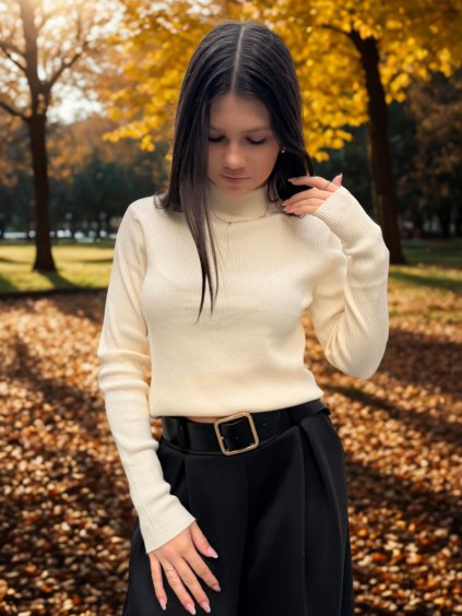Žebrovaný svetr STITCH & SOUL ecru