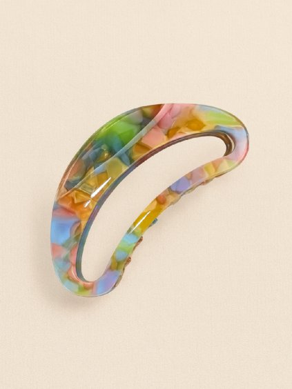 Půlměsícový skřipec do vlasů LUNEA z acetátu multicolor