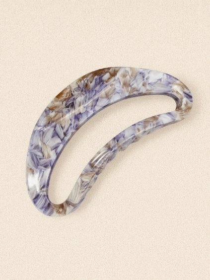 Půlměsícový skřipec do vlasů LUNEA z acetátu fialový