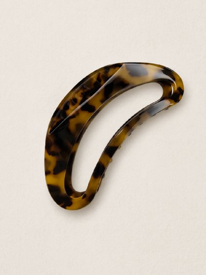 Půlměsícový skřipec do vlasů LUNEA z acetátu leopard tmavý