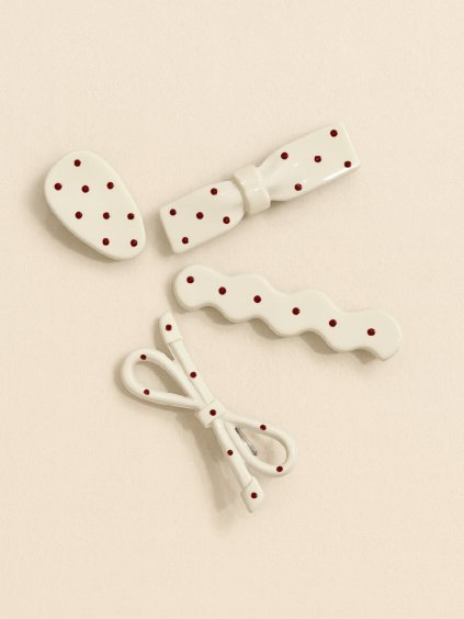 Sada sponek do vlasů MONEA vanilková s puntíky