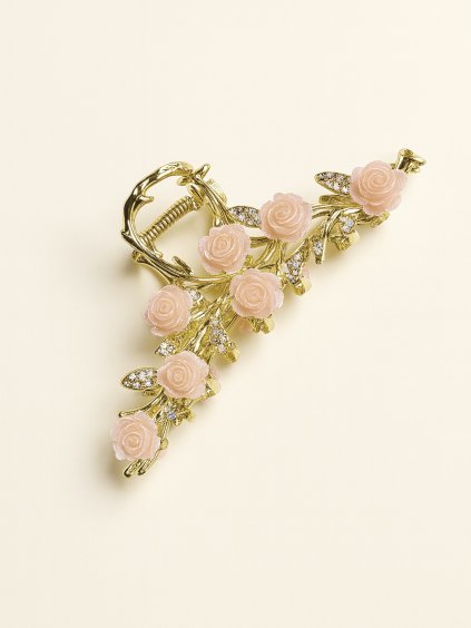 Kovový skřipec do vlasů s růžičkami