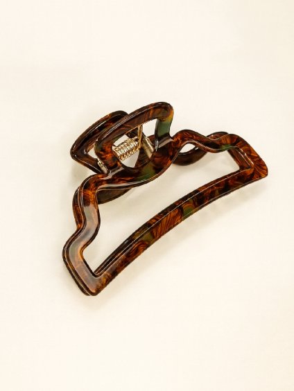 Skřipec do vlasů DROWELL hnědý mramor