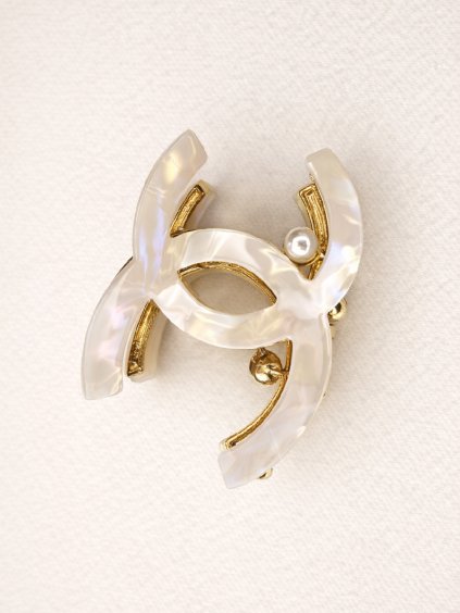 egantní skřipec do vlasů DIANE se zlatými detaily čirý