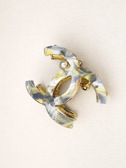 Elegantní skřipec do vlasů DIANE se zlatými detaily žlutý