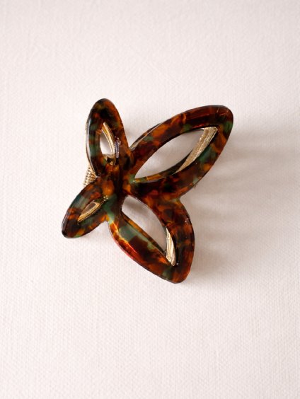 Skřipec do vlasů MOTÝL Forest Amber